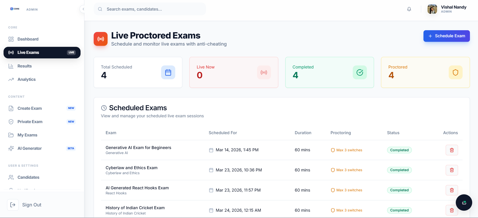 AI Proctoring Software | CORE